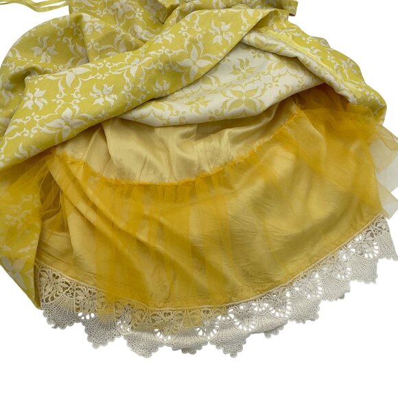Anthropologie Moulinette Soeurs Longing for Yellow Sleeveless Brocade Dress 2 - Picture 8 of 9